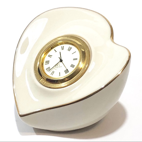 Lenox Porcelain Heart Shaped Clock - Picture 2 of 4